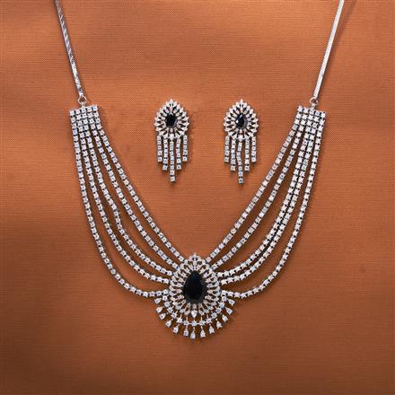 Cz Classic Necklace With Rhodium Plating