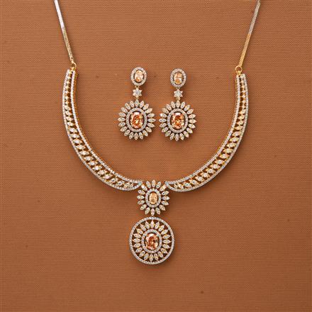 Cubic Zirconia Classic Necklace With 2 Tone Plating