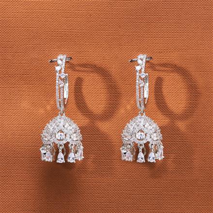 Cubic Zirconia Classic Bali With 2 Tone Rhodium Plating