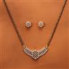 Cubic Zirconia Tanmaniya Mangalsutra With 2 Tone Plating
