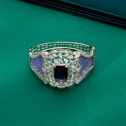 Cz Classic Kada With Rhodium Plating