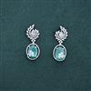 Cz Classic Earring With Rhodium Plating