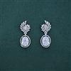 Cz Classic Earring With Rhodium Plating