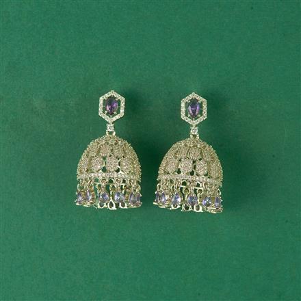 Cz Classic Jhumki With Rhodium Plating