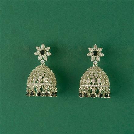 Cz Classic Jhumki With Rhodium Plating