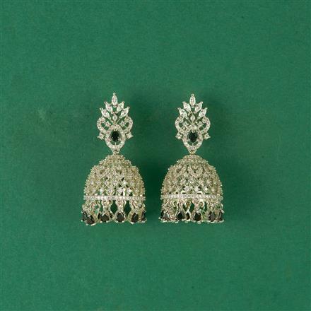 Cz Classic Jhumki With Rhodium Plating