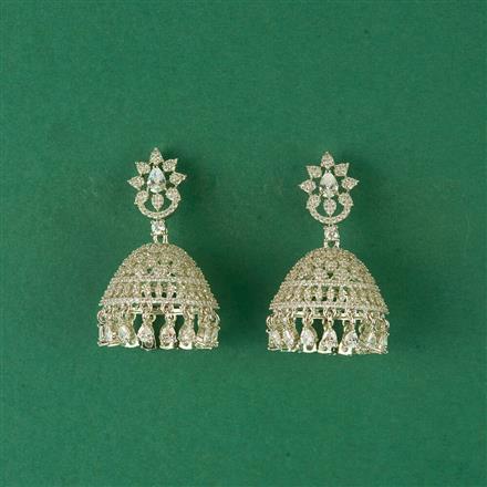 Cz Classic Jhumki With Rhodium Plating