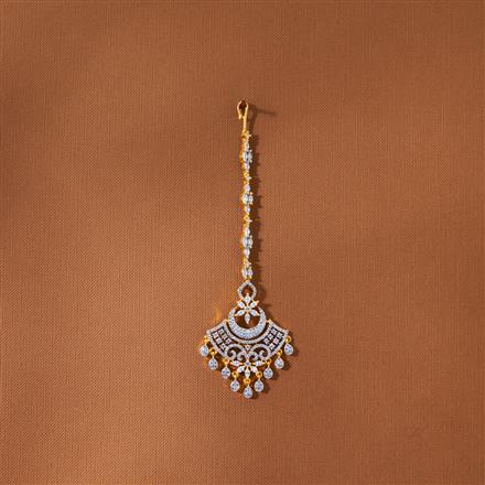 Cubic Zirconia Classic Tikka With 2 Tone Rhodium Plating