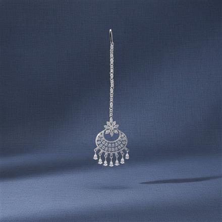 Cubic Zirconia Classic Tikka With 2 Tone Rhodium Plating