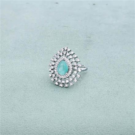 Cz Classic Ring With Rhodium Plating