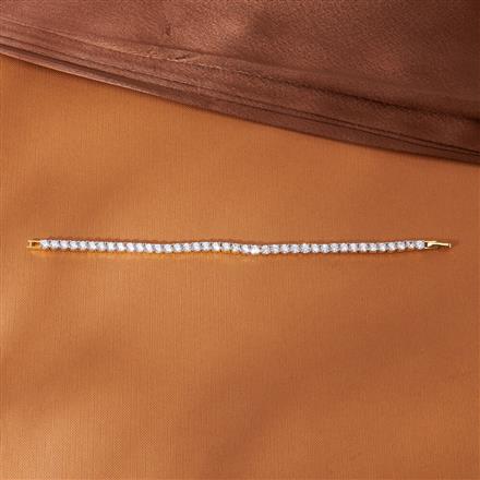 Cubic Zirconia Classic Bracelet With 2 Tone Rhodium Plating
