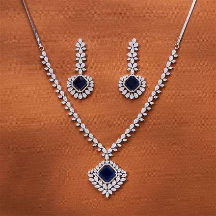 Cz Classic Necklace With Rhodium Plating