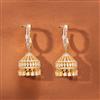 Cubic Zirconia Classic Jhumki With 2 Tone Rhodium Plating