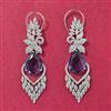 Cz Classic Earring With Rhodium Plating