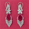 Cz Classic Earring With Rhodium Plating