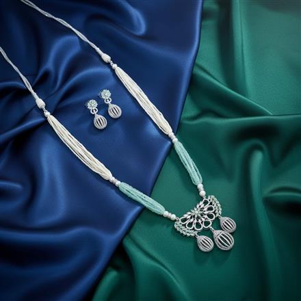 Cubic Zirconia Classic Pendant Set With Rhodium Plating