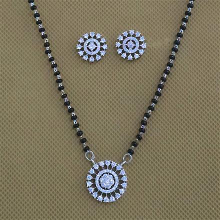 American Diamond Delicate Mangalsutra With 2 Tone Plating Rhodium Plating