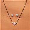 American Diamond Delicate Mangalsutra with Rhodium Plating 2 Tone Plating