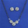 American Diamond Delicate Mangalsutra with Rhodium Plating 2 Tone Plating