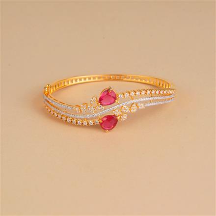Cubic Zirconia Openable Kada With 2 Tone Plating