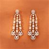 Cubic Zirconia Classic Earring With 2 Tone Rhodium Plating