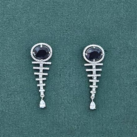 Cz Classic Earring With Rhodium Plating