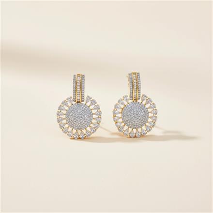 Cz Classic Earring With 2 Tone Plating