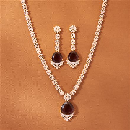 Cz Long Necklace With 2 Tone Plating