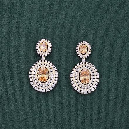 Cz Classic Earring With 2 Tone Plating