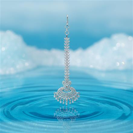 Cubic Zirconia Classic Tikka With 2 Tone Rhodium Plating