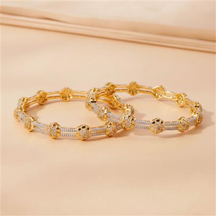 Cubic Zirconia Classic Bangles With 2 Tone Plating