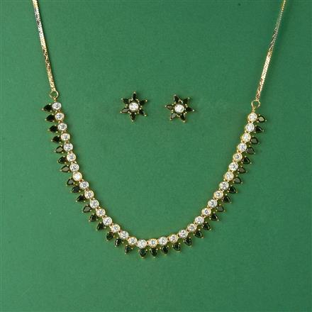 Cubic Zirconia Classic Necklace Set With 2 Tone Plating