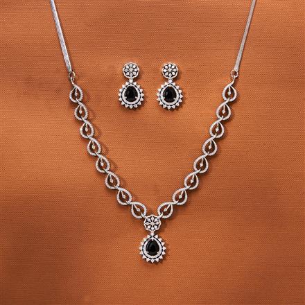 Cz Classic Necklace With Rhodium Plating