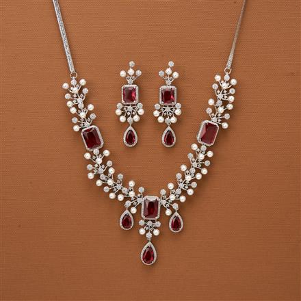 Cubic Zirconia Classic Necklace With Rhodium Plating