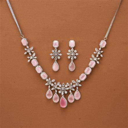Cubic Zirconia Classic Necklace With Rhodium Plating