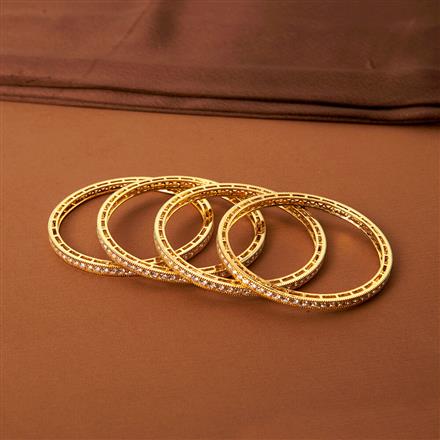 Cubic Zirconia Classic Bangles With Gold Plating