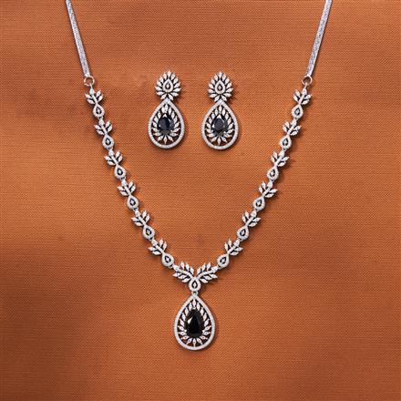 Cz Classic Necklace With Rhodium Plating