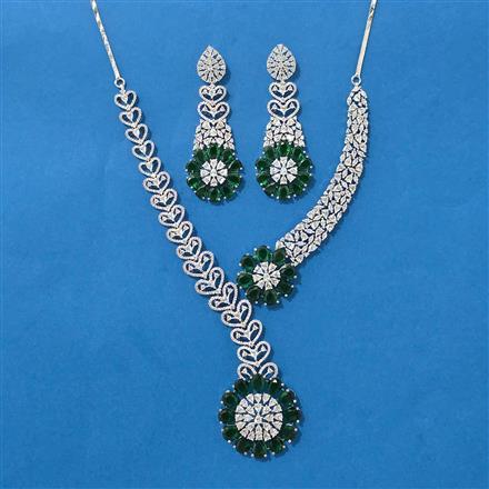 Cubic Zirconia Classic Necklace With Rhodium Plating