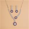 Cubic Zirconia Classic Necklace Set With Rhodium Plating