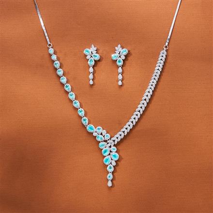 Cz Classic Necklace With Rhodium Plating