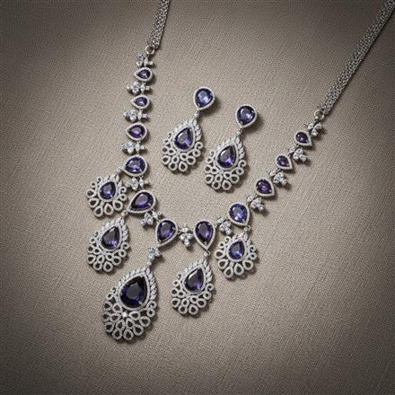 Cz Classic Necklace With Rhodium Plating