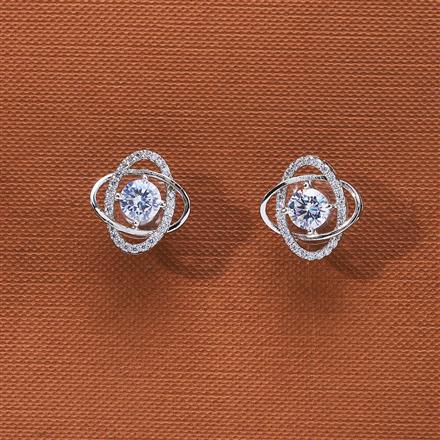 Cz Delicate Tops With Rhodium 2 Tone plating