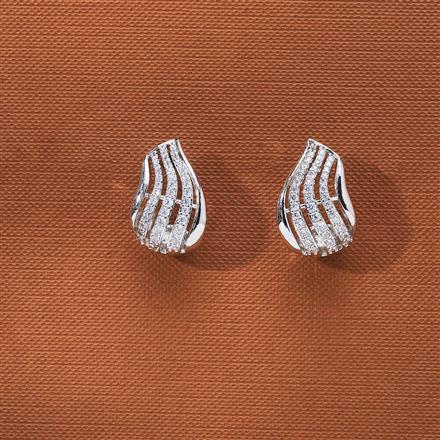 Cz Delicate Bali With Rhodium 2 Tone plating