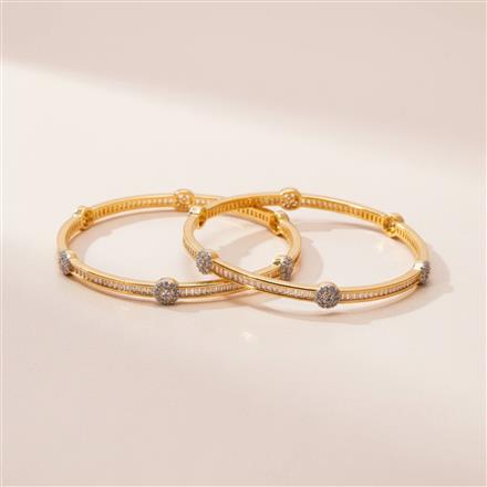 Cz Delicate Bangles With 2 Tone Plating