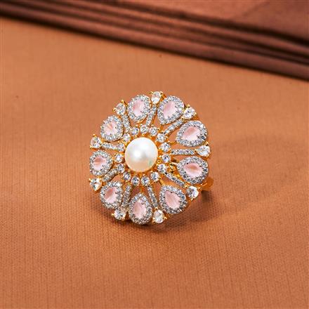 Cz Moti Ring With 2 Tone Plating