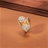 American Diamond Adjustable Ring With Mehndi Plating 2 Tone Plating Rhodium Plating