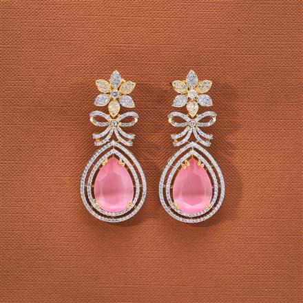 Cz Classic Earring With 2 Tone Plating