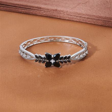 Cz Delicate Kada With Rhodium Plating