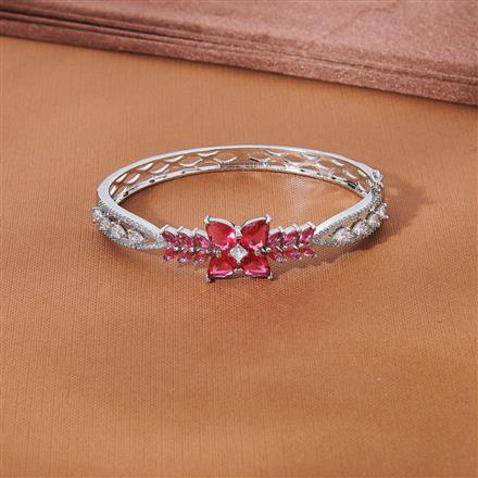 Cz Delicate Kada With Rhodium Plating