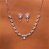 Cz Delicate Necklace With Rhodium Plating
